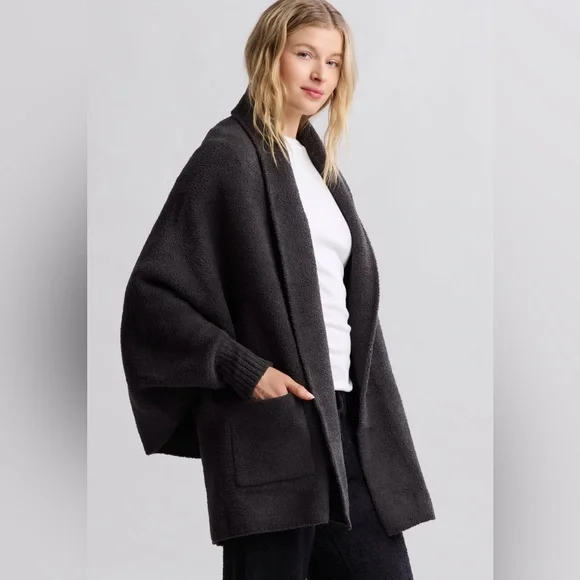 Barefoot Dreams Cozychic Womens Blanket Wrap One Size Carbon Gray - Picture 3 of 13